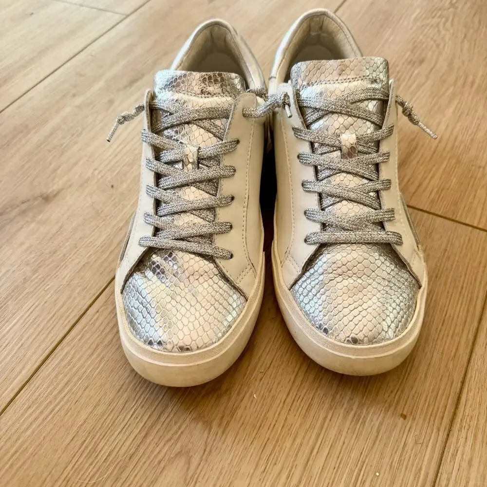 Dolce Vita Zina White Silver Sneaker 9